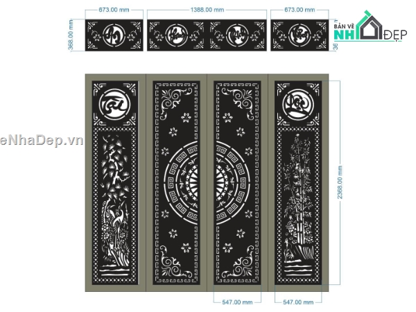 cổng 4 cánh cnc,File cổng 4 cánh,cnc 4 cánh,File cnc cổng 4 cánh