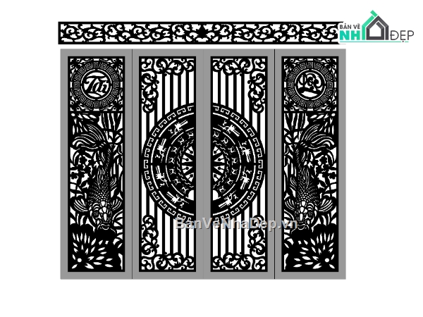 cổng 4 cánh cnc,File cổng 4 cánh,cnc 4 cánh