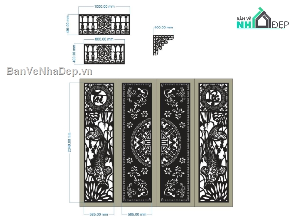 cổng 4 cánh cnc,File cổng 4 cánh,cổng và hàng rào