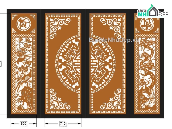 File cổng 4 cánh,cổng 4 cánh cnc,File cnc cổng 4 cánh