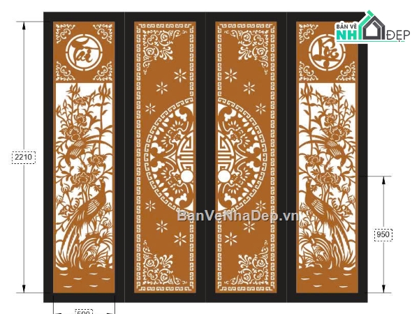 cổng cnc đẹp,cổng đẹp 4 cánh,cổng đẹp 4 cánh tài lộc