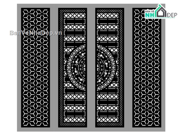 cổng 4 cánh cnc,File cổng 4 cánh,cổng cnc