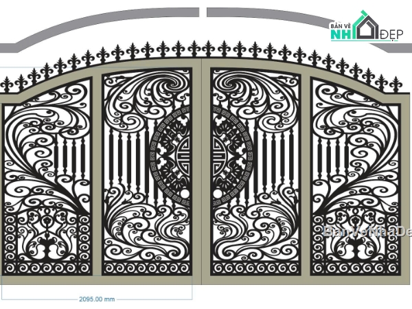 cổng dxf,cổng cnc,cad cổng 4 cánh cnc