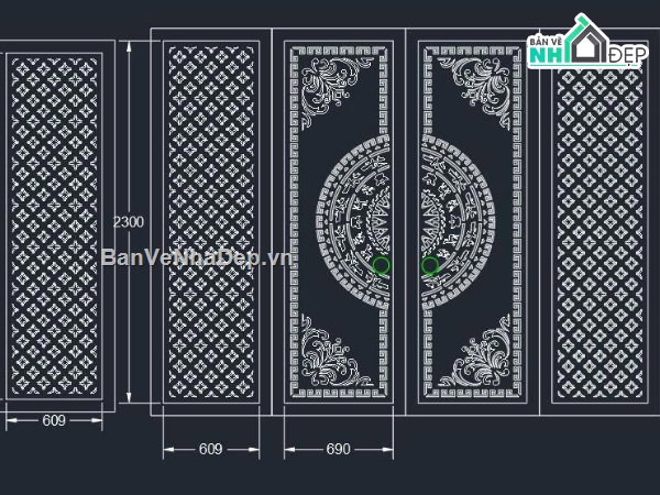 cổng đẹp 4 cánh,file cổng dxf đẹp,bản vẽ cổng cnc