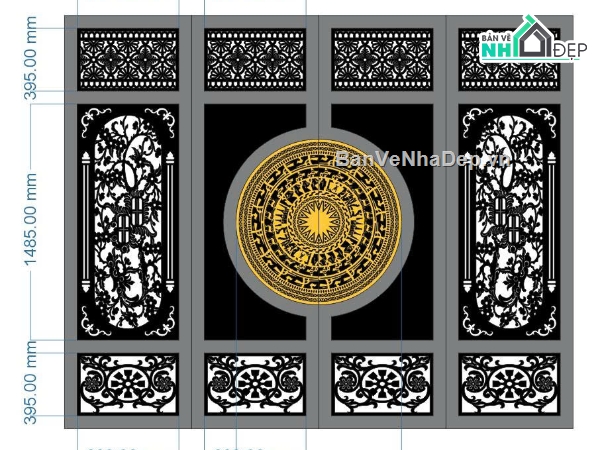 cổng 4 cánh cnc,File cổng 2 cánh cnc,cổng dxf