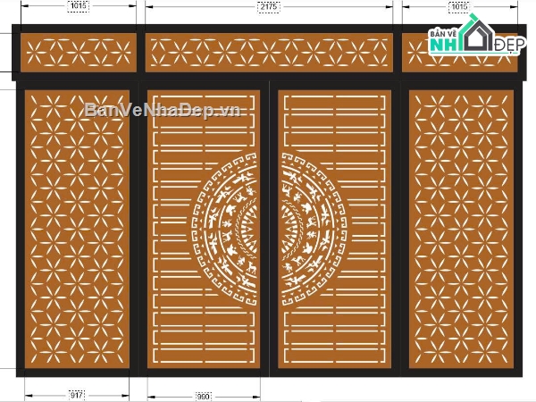 cánh cổng đẹp,cổng đẹp trống đồng,cổng đẹp,cổng đẹp 4 cánh