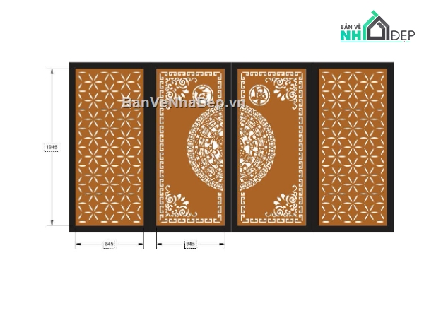 cổng 4 cánh cnc,cổng trống đồng cnc,File cổng 4 cánh