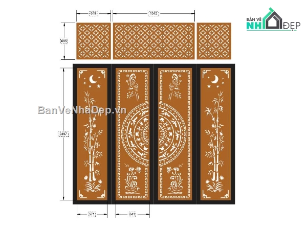 cổng 4 cánh cnc,File cổng 4 cánh,File cnc cổng 4 cánh