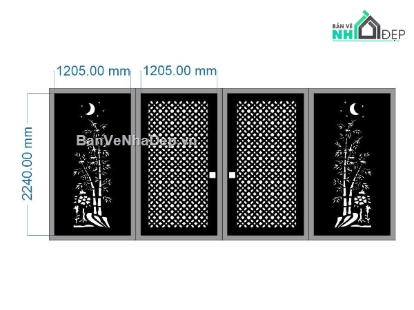 cổng 4 cánh cnc,File cổng 4 cánh,File cnc cổng 4 cánh,cổng cnc trúc