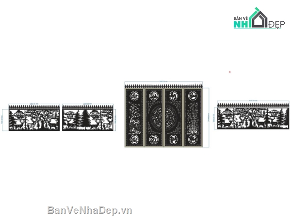 hàng rào đẹp,cổng 4 cánh cnc,file cnc cổng 4 cánh