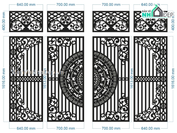 cổng 4 cánh cnc,File cổng 4 cánh,cnc 4 cánh,cổng 4  cánh cnc,ô thoáng