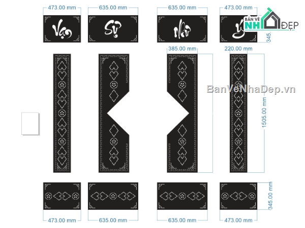 cổng 4 cánh cnc,vạn sự như ý,File cổng 4 cánh