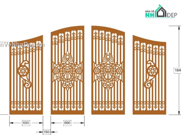 cổng 4 cánh cnc,File cổng 4 cánh,cổng cnc 4 cánh