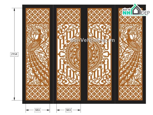 cổng chim công cnc,chim công cnc,File dxf cổng cnc