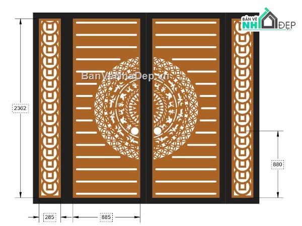 cổng 4 cánh cnc,cổng trống đồng cnc,File cổng 4 cánh