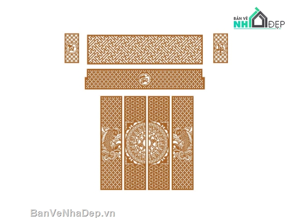 cá chép cnc,cổng trống đồng cnc,cnc cổng 4 cánh