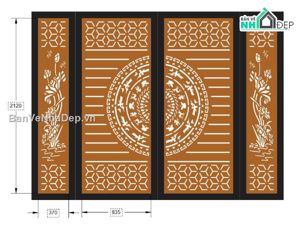 cổng 4 cánh cnc,cổng trống đồng cnc,File cổng 4 cánh