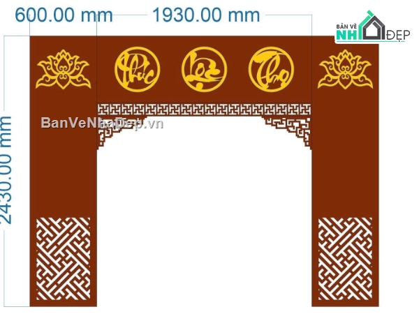 vách ngăn cnc,cnc vách ngăn,vách ngăn phòng thờ,phúc lộc thọ sen