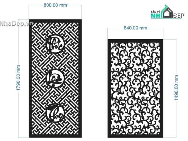 hoa văn cnc,phúc lộc thọ,vách cnc