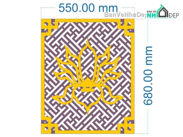 vách cnc,vách cnc chữ vạn,File dxf vách