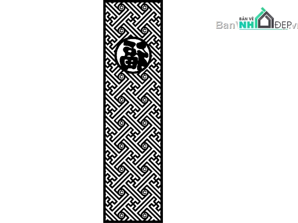 vách cnc chữ vạn,vách thờ chữ vạn cnc,vách dxf