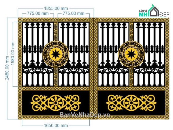 File cổng 2 cánh cnc,cổng 2 cánh,cổng cad cnc