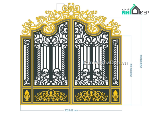 File cổng 2 cánh cnc,cn cổng 2 cánh,vòm cổng cnc