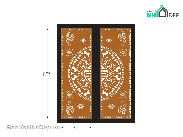 File cổng 2 cánh cnc,cn cổng 2 cánh,cad cổng trống đồng