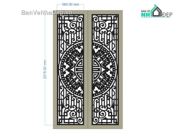 cổng trống đồng cnc,File cổng 2 cánh cnc,mẫu cổng 2 cánh