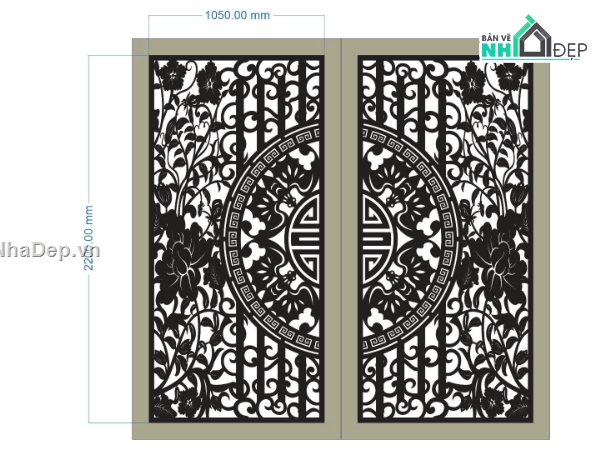 cổng trống đồng cnc,File cổng 2 cánh cnc,cn cổng 2 cánh