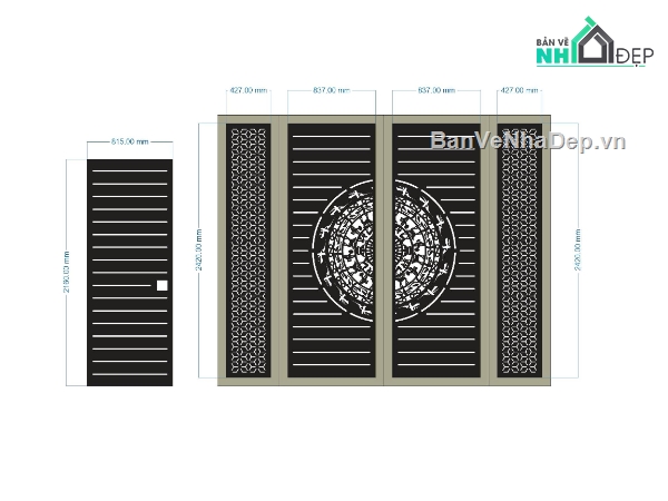 File cổng 4 cánh,cổng chính cổng phụ,cổng chính phụ