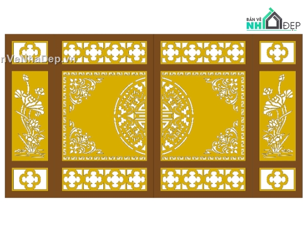 File Cổng 4 cánh dxf,cnc 4 cánh,Cổng 4 cánh