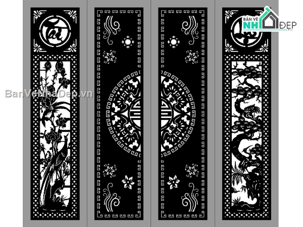 cổng 4 cánh cnc,File cổng 4 cánh,cổng tài lộc