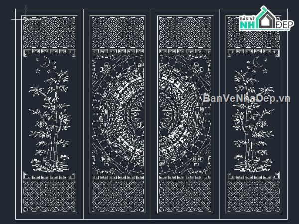 File cổng 4 cánh,cổng trúc,cổng 4 cánh trúc