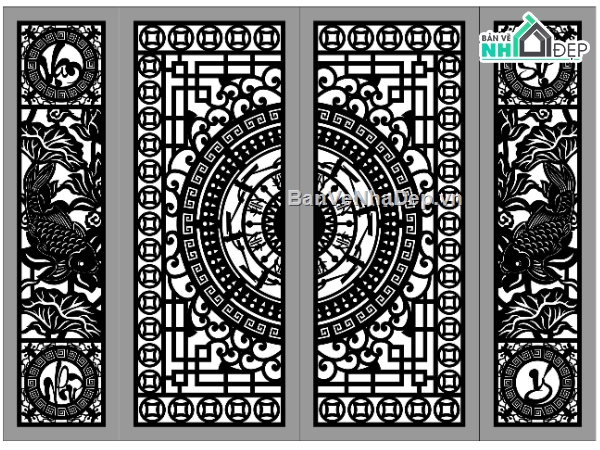File cổng 4 cánh,cổng cá chép,cổng 4 cánh cá chép