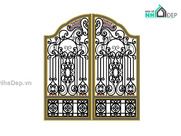 cánh cổng đẹp,File cổng 2 cánh cnc,cổng đẹp cnc