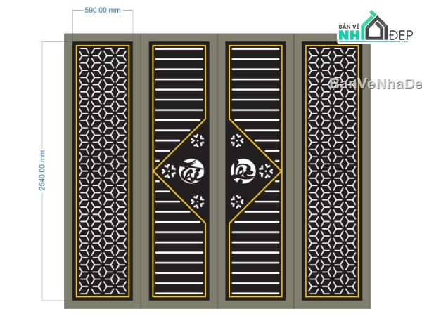cổng 4 cánh cnc,File cổng 4 cánh,cnc 4 cánh,File cnc cổng 4 cánh