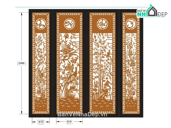 vạn sự như ý,cổng 4 cánh cnc,File cổng 4 cánh