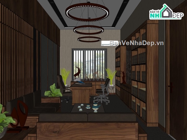 File su phòng làm việc,File su văn phòng làm việc,phòng làm việc sketchup