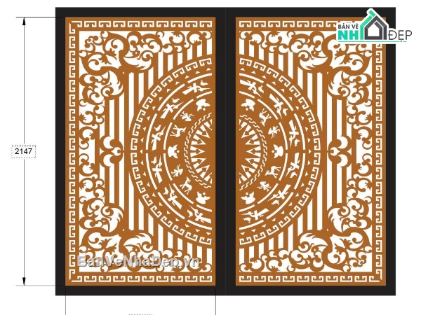 cổng đẹp,cánh cổng đẹp,cổng đẹp trống đồng