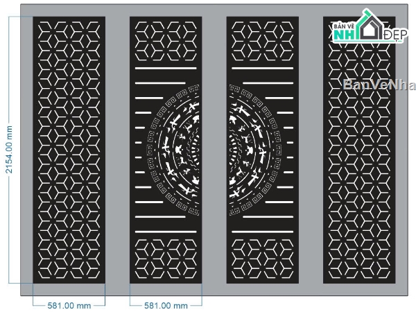 Cổng 4 cánh,File Cổng 4 cánh dxf,cổng 4 cánh cnc