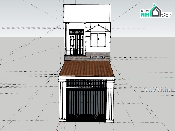 nhà phố,nhà 2 tầng,model nhà 2 tầng