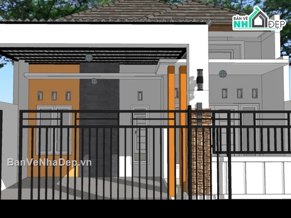 nhà phố 1 tầng,nhà phố,model nhà phố