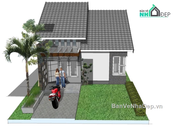 nhà phố 1 tầng,model nhà phố,nhà phố