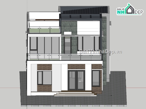 nhà phố,nhà phố 2 tầng,model nhà phố
