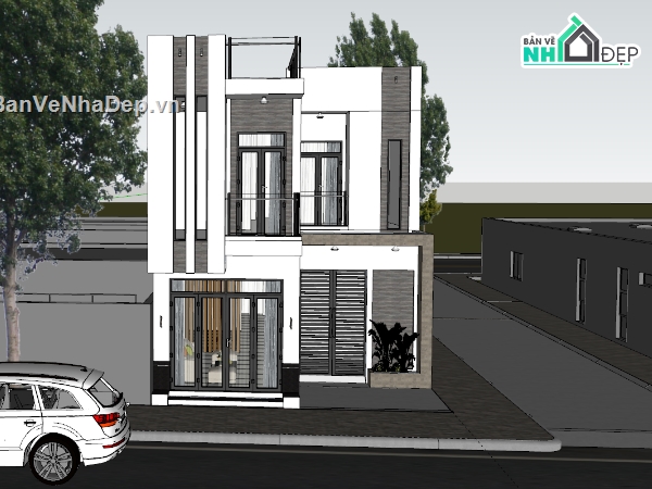 nhà phố,model nhà 2 tầng,nhà phố 2 tầng