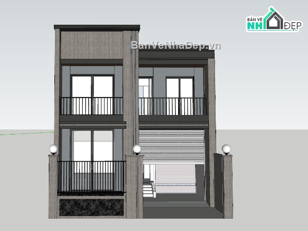 nhà phố,nhà phố 2 tầng,model nhà phố