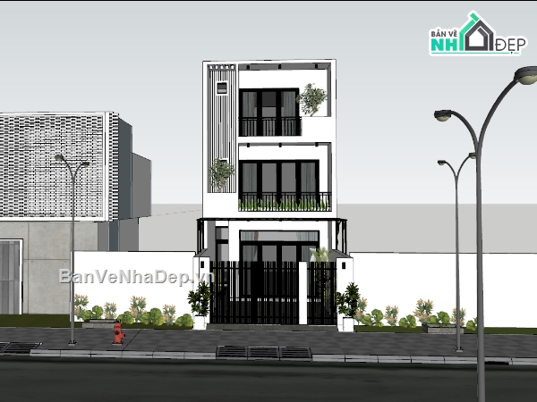 nhà phố,model nhà phố,nhà phố 3 tầng