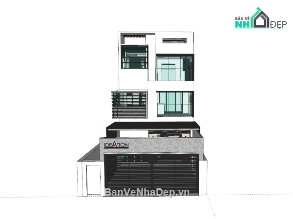 nhà phố,nhà phố 3 tầng,model nhà phố