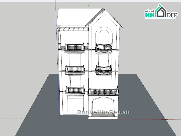 nhà phố,model nhà phố,nhà phố 3.5 tầng